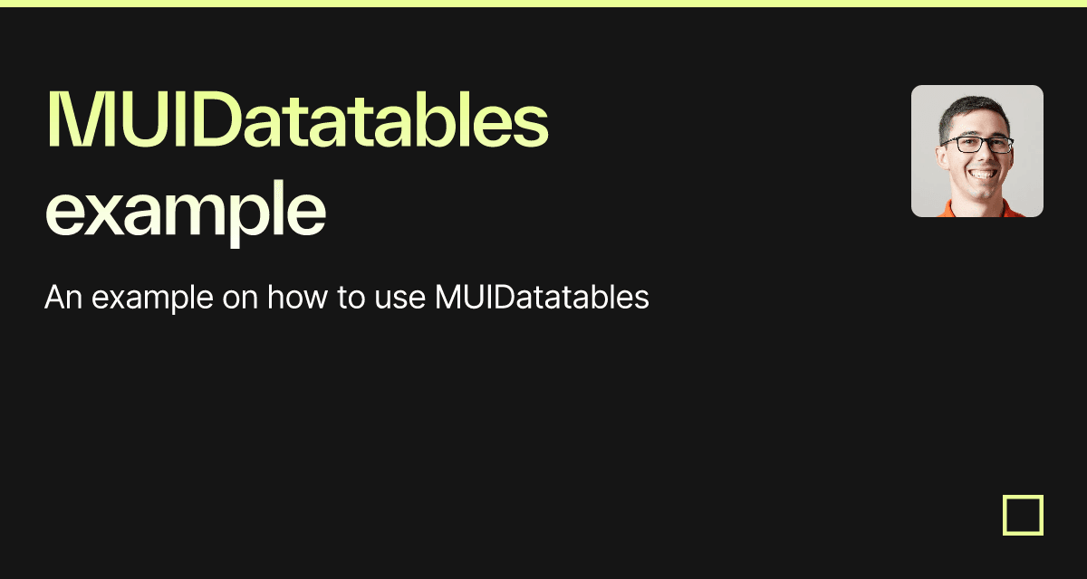 MUIDatatables example - Codesandbox