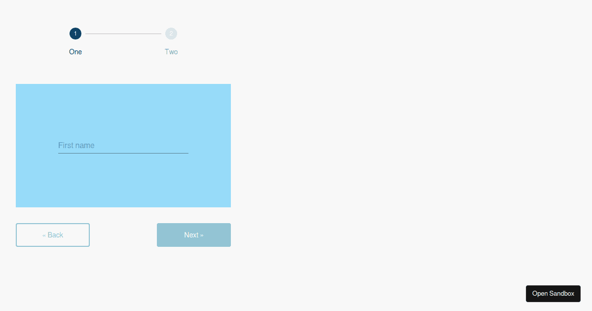 Wizard: Form - Codesandbox