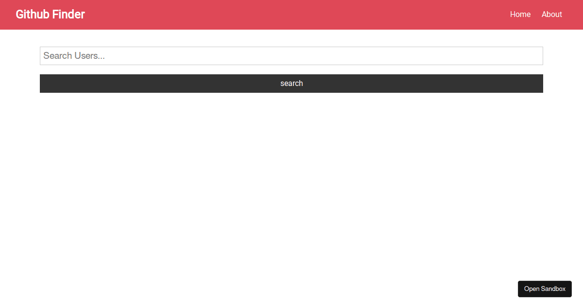 GitHub Finder V1 - Codesandbox