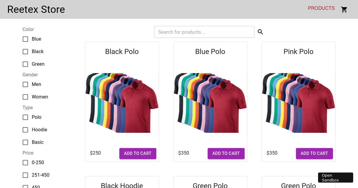 store app attempt 1 final (forked) - Codesandbox