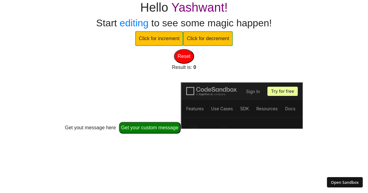 react - Codesandbox