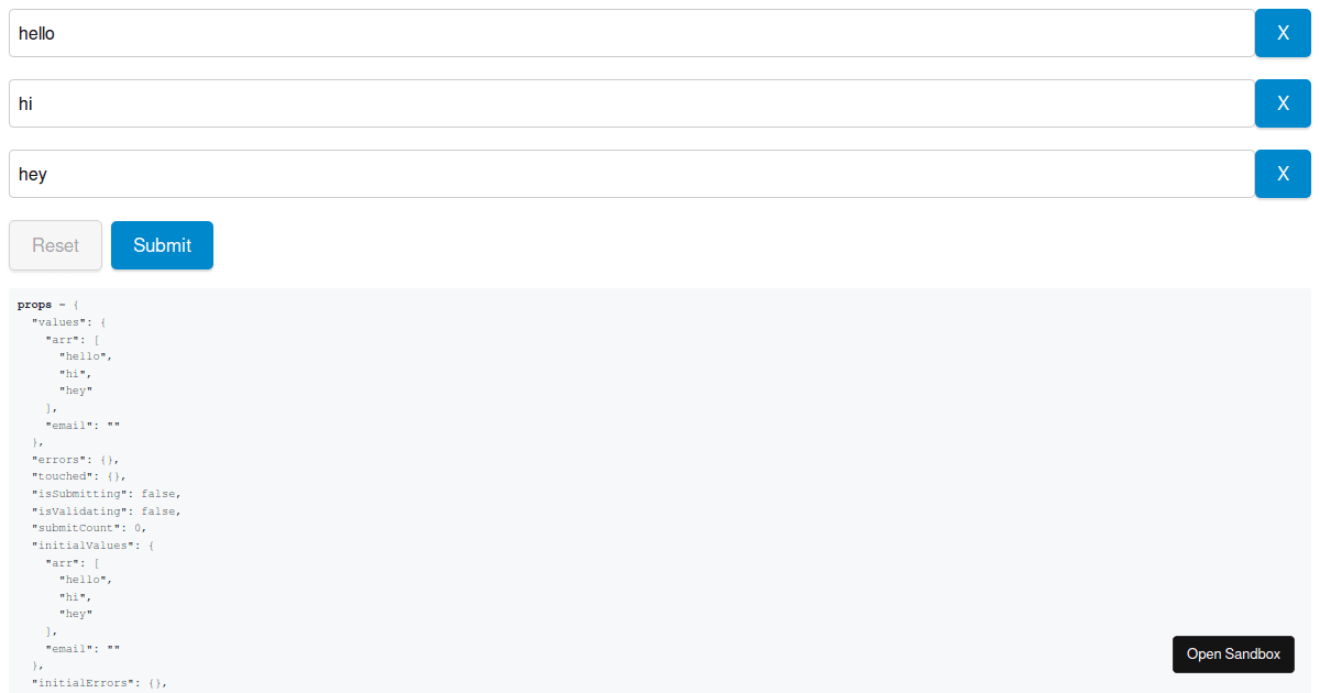 Formik Example - Codesandbox