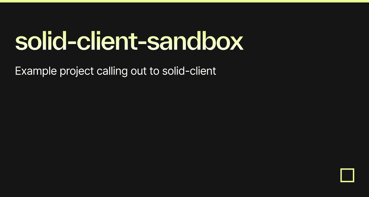 solid-client-sandbox - Codesandbox