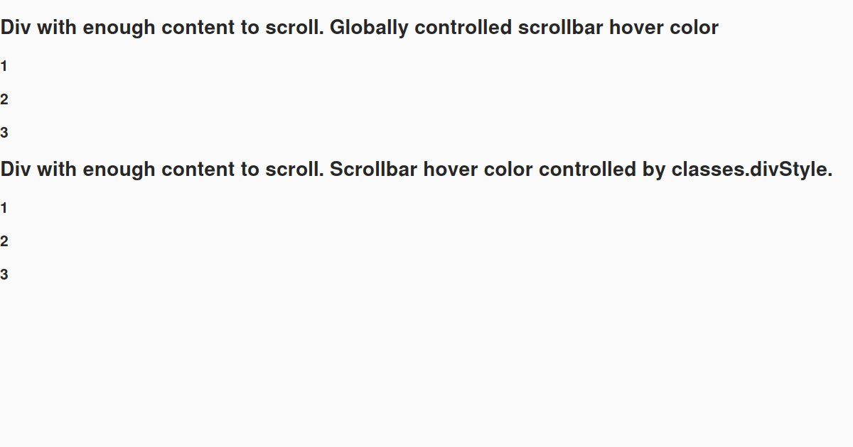 change scrollbar on hover globally Codesandbox