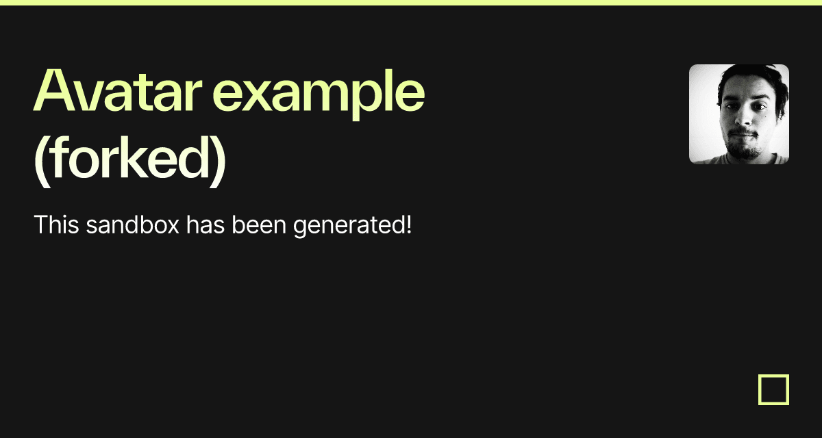 Avatar example (forked) - Codesandbox