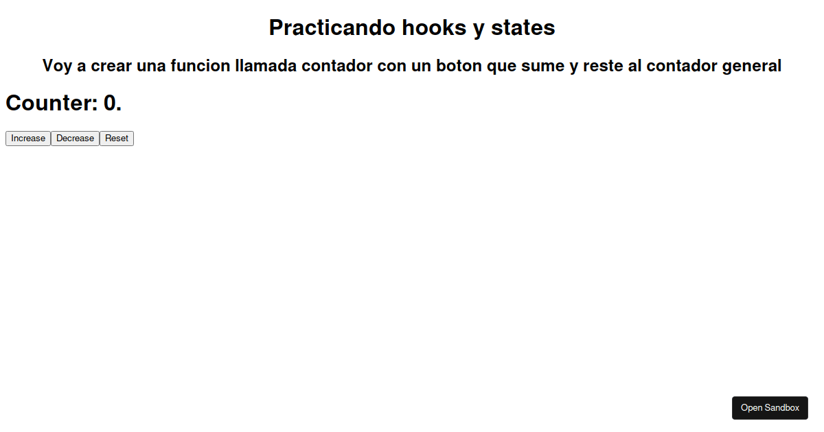 Contador con useState - Codesandbox