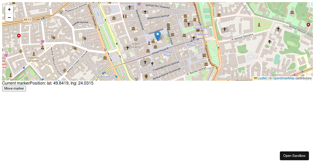 React Leaflet Map with marker (forked) - Codesandbox