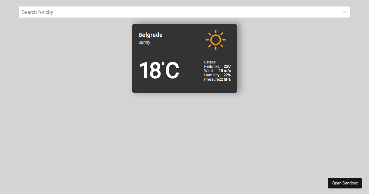 Weather - Codesandbox