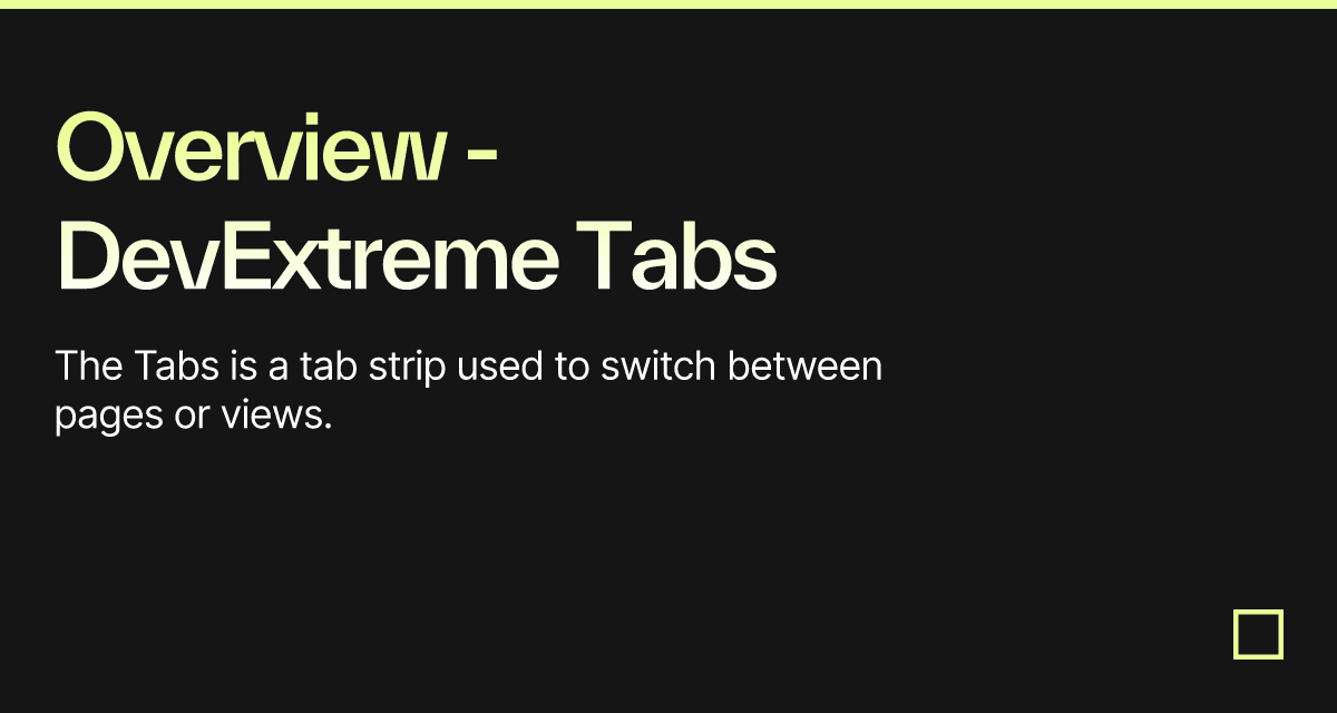 Overview - DevExtreme Tabs - Codesandbox