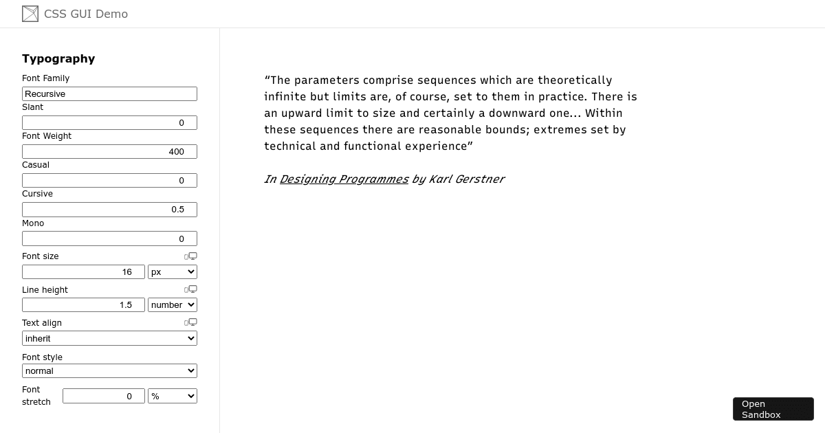cssgui-example - Codesandbox
