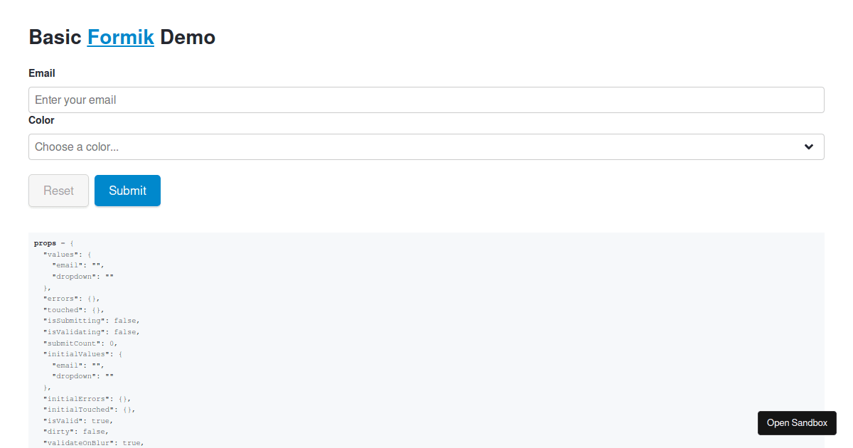 Formik Example (forked) - Codesandbox