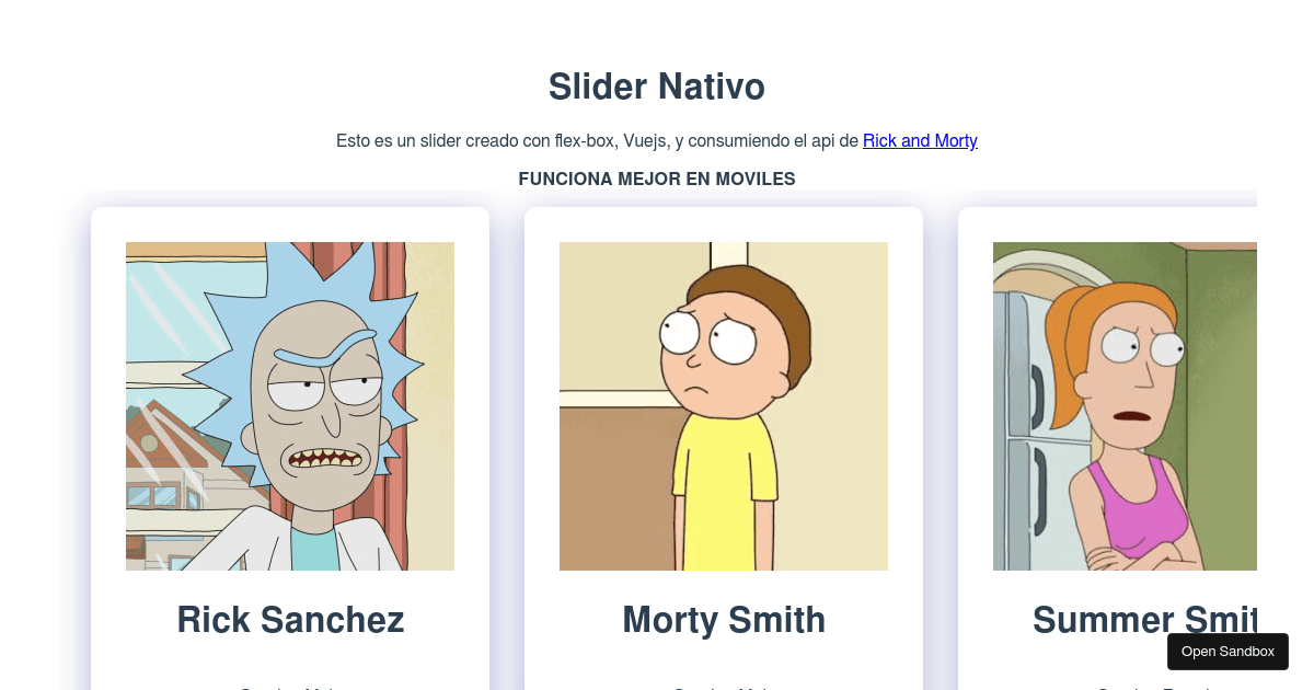 Slider Native - Codesandbox