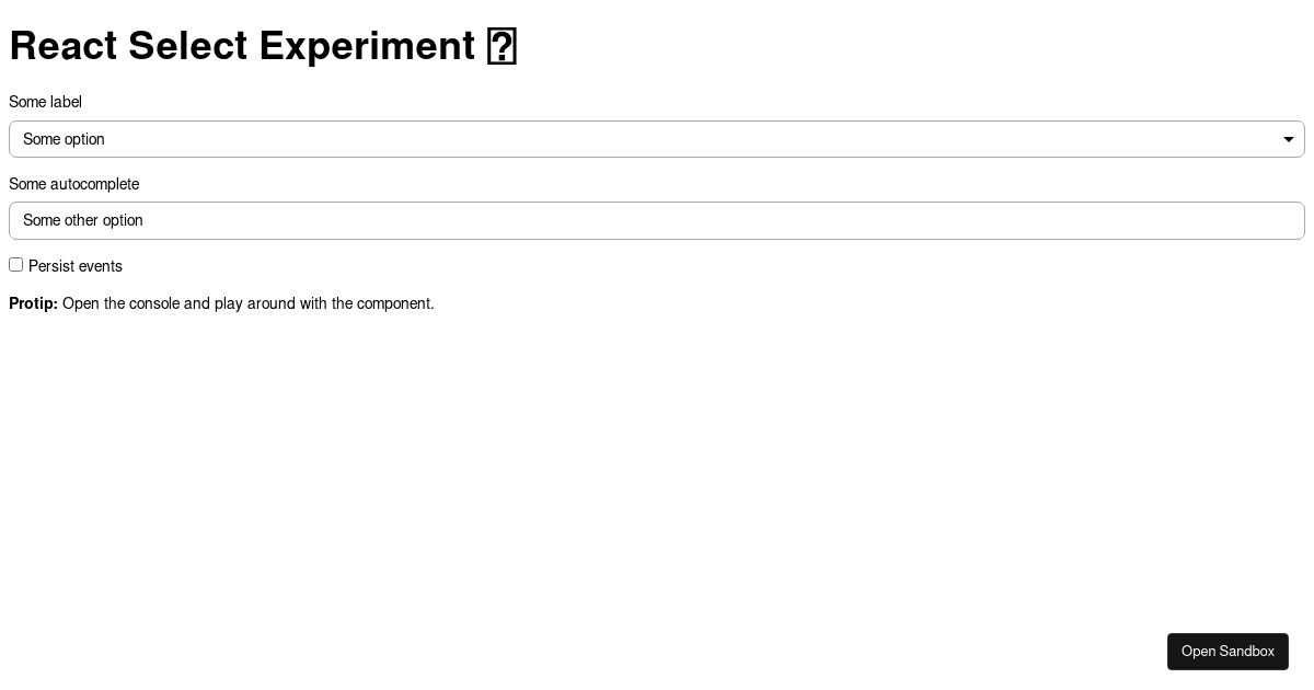 react-select-experiment - Codesandbox