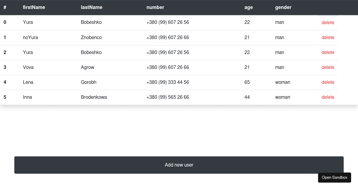 form - Codesandbox