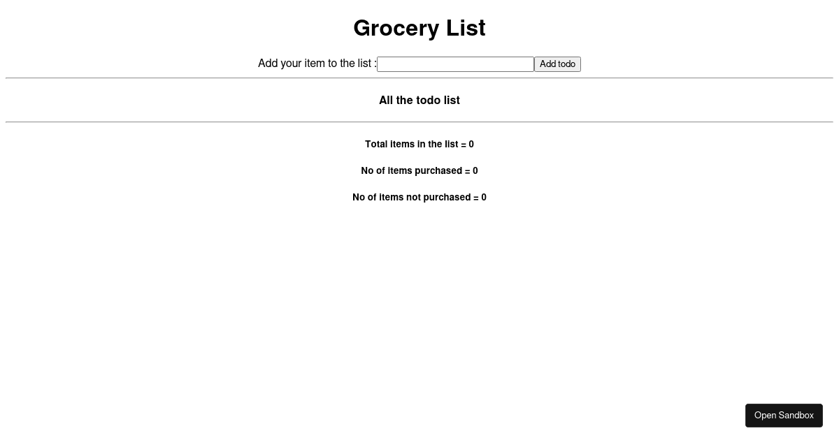 grocerylistsimpleapp - Codesandbox