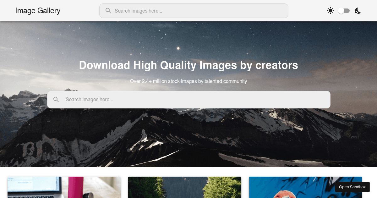 Image gallery - Codesandbox