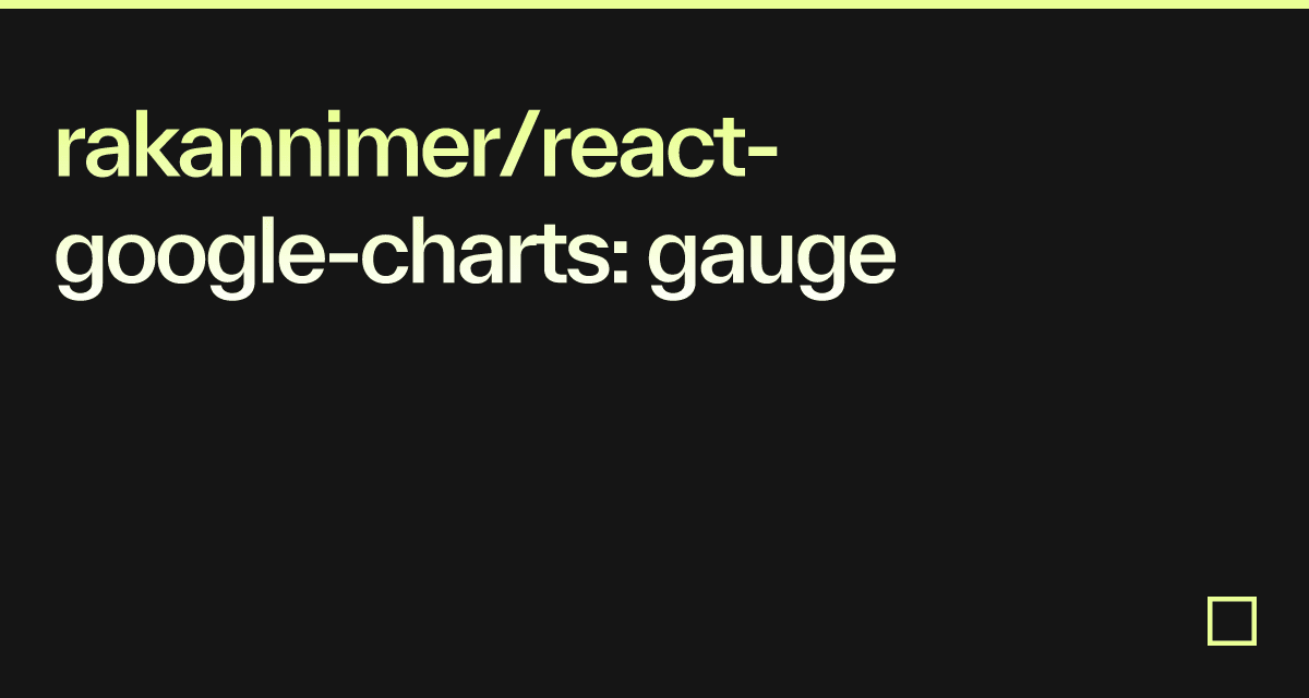 rakannimer/reactgooglecharts gauge Codesandbox