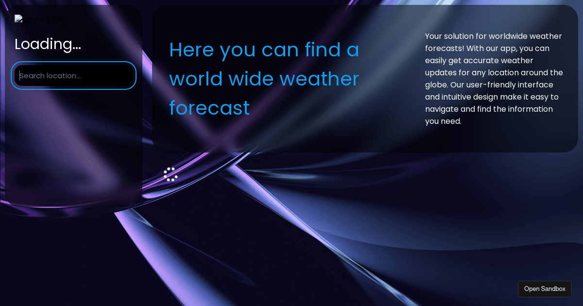 Weather App - Codesandbox