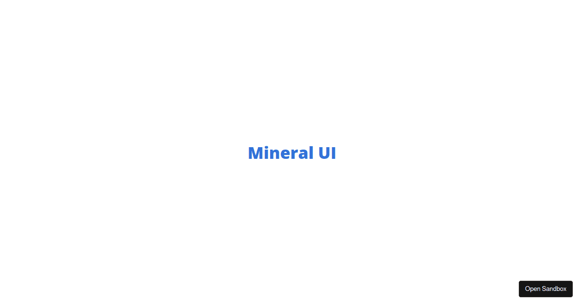 Mineral UI Starter - Codesandbox
