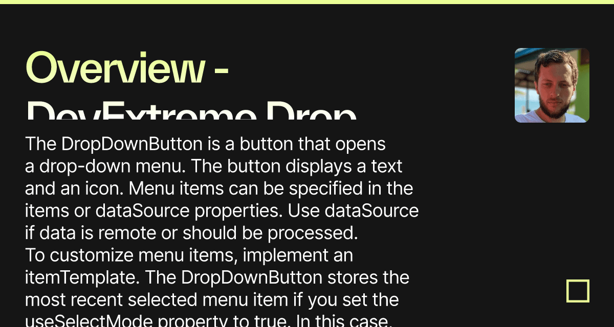 Overview - DevExtreme Drop Down Button (forked) - Codesandbox