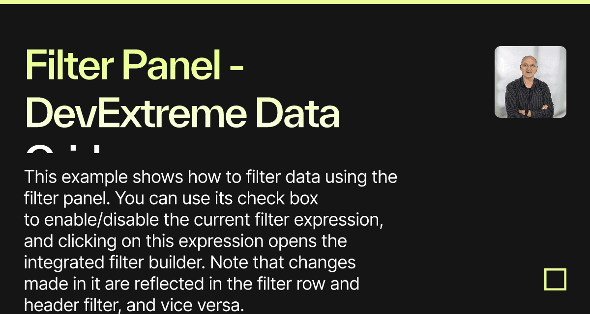 Filter Panel DevExtreme Data Grid Codesandbox