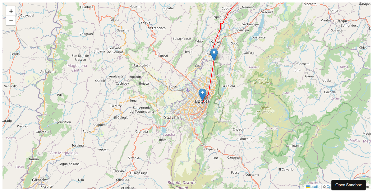 Test open street maps with react - Codesandbox