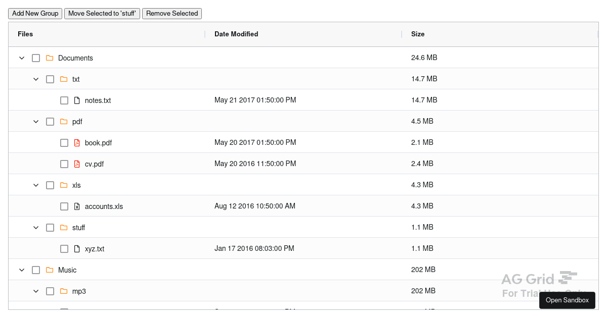 ag-grid-packages - Codesandbox