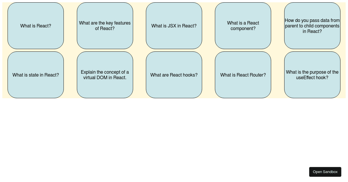 ReactQuestionApp - Codesandbox