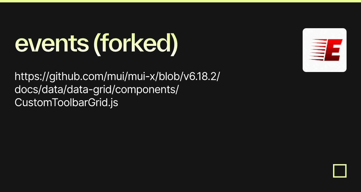 events (forked) - Codesandbox