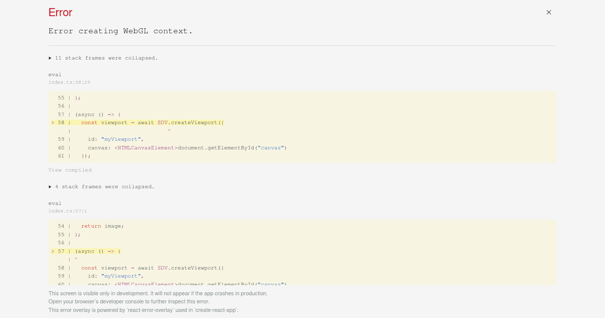 hidden viewport for screenshot - Codesandbox