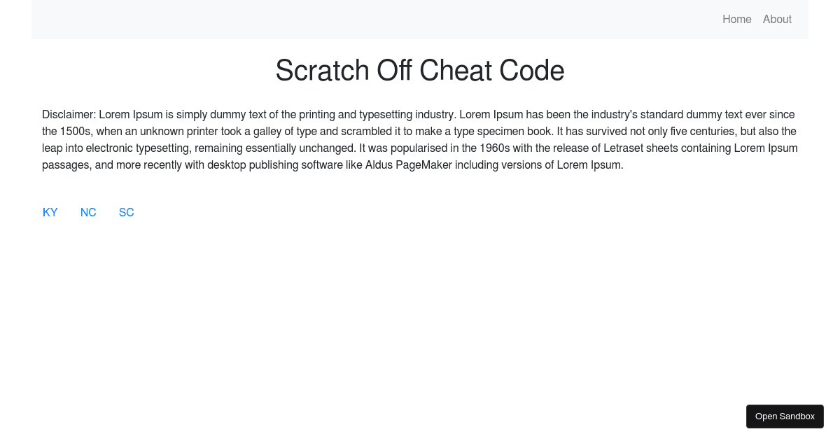 Scratch Off Cheat Code V2 (forked) Codesandbox