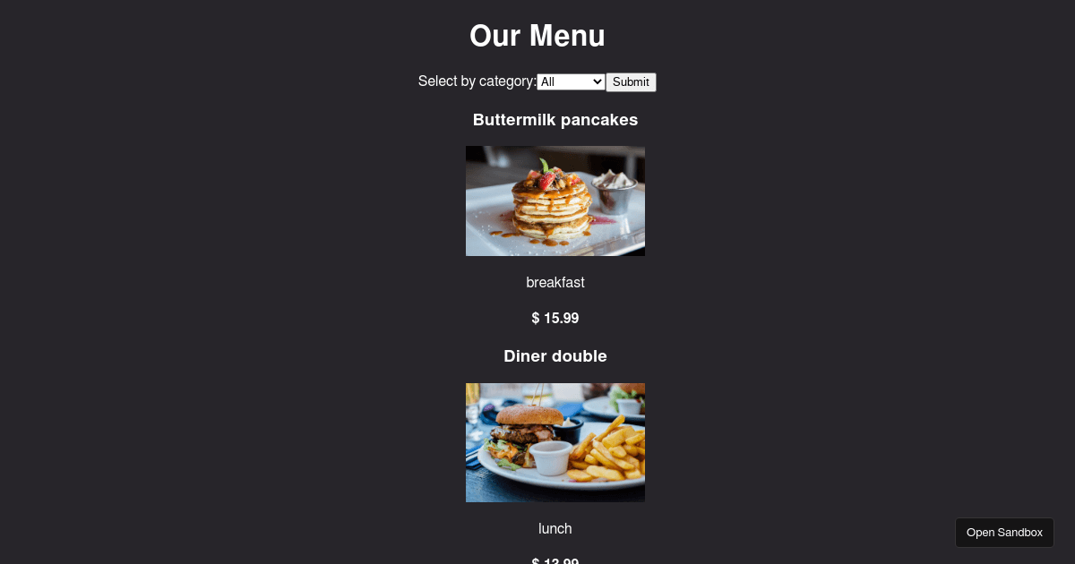 Aerendil25/restaurant-dropdown - Codesandbox