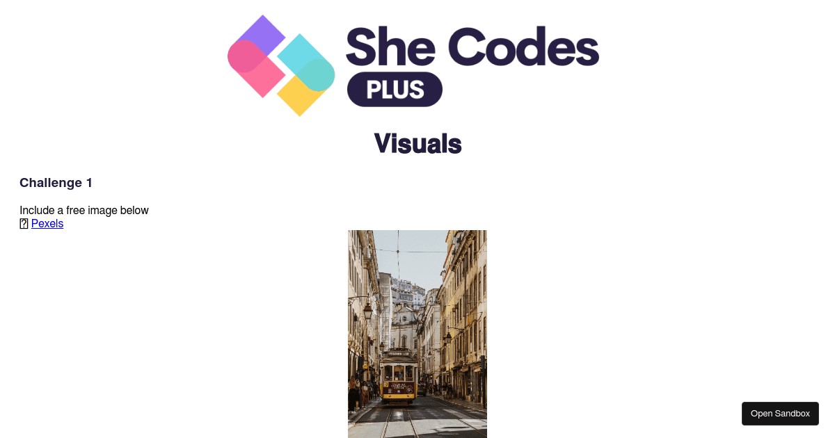 Visuals Challenge (forked) - Codesandbox