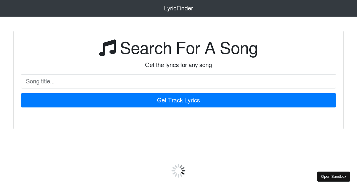 lyricfinderreact Codesandbox
