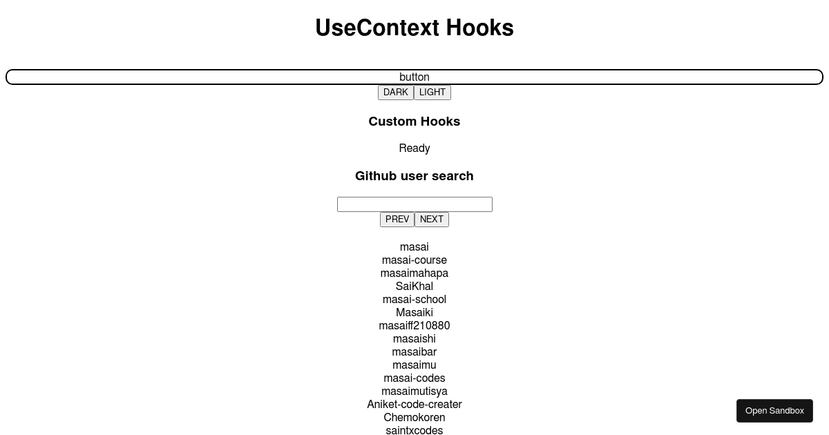 react - Codesandbox