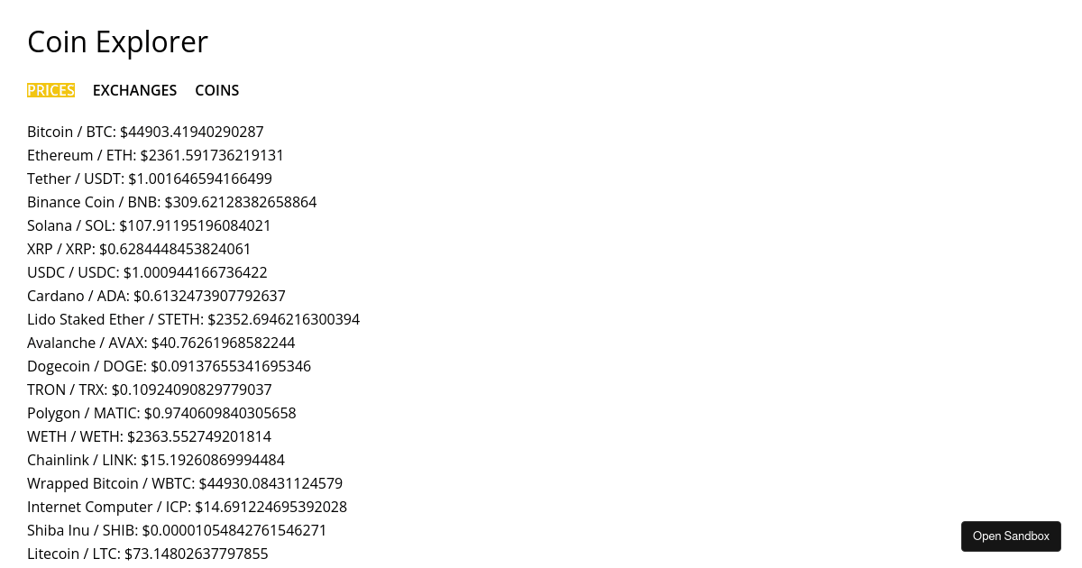 Day Six Solution (forked) - Codesandbox