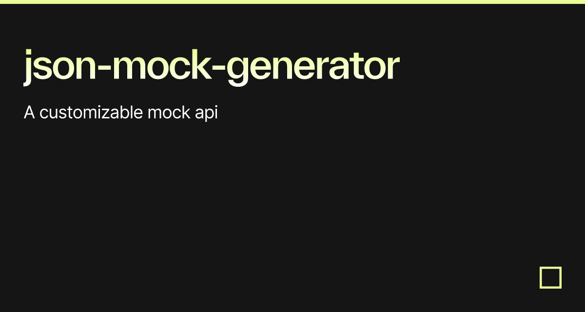 json-mock-generator - Codesandbox