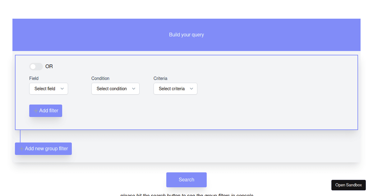 Enterpret - Query Builder - Codesandbox