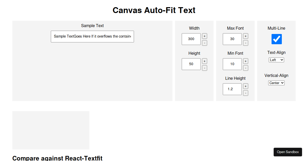 multi-line text fit - Codesandbox