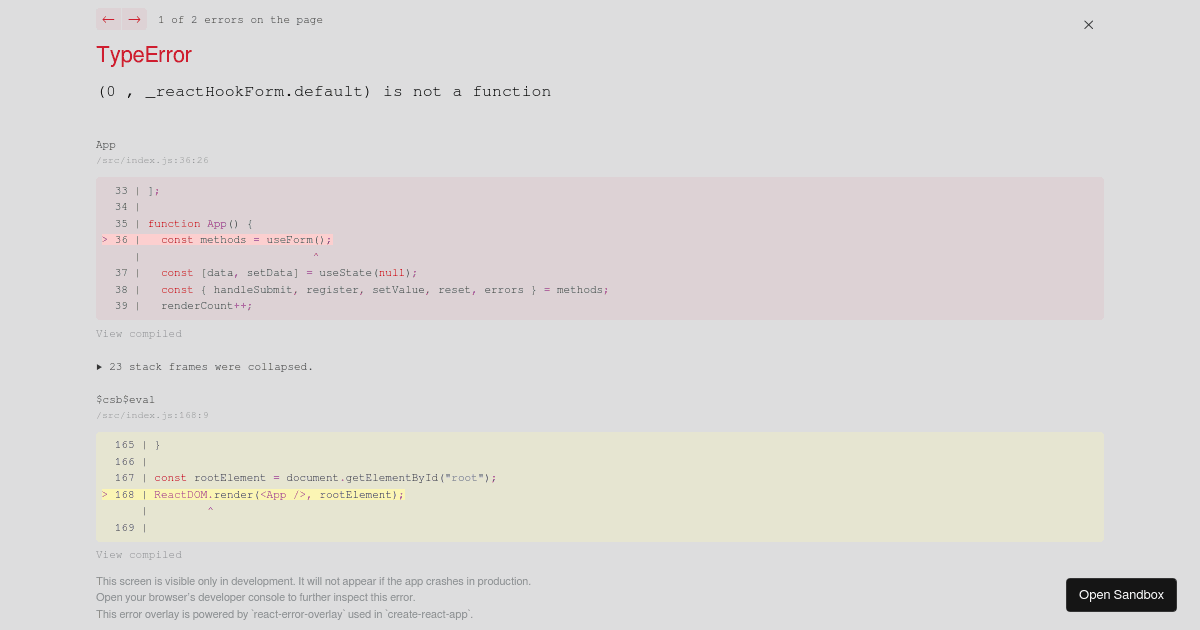 React Hook Form - RHFInput - Codesandbox
