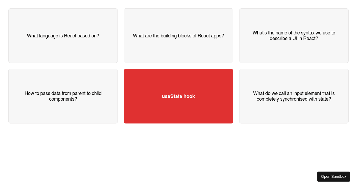 Questions - Codesandbox