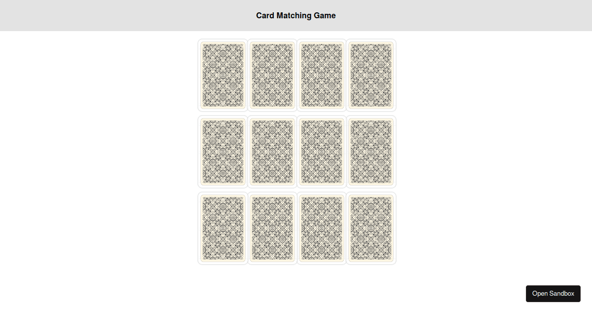 카드 짝맞추기 게임 (Cards Matching) - Codesandbox