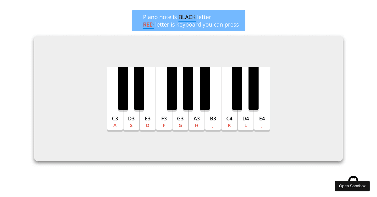Day01_Keyboard Piano - Codesandbox