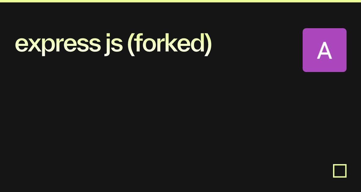 express js (forked) - Codesandbox