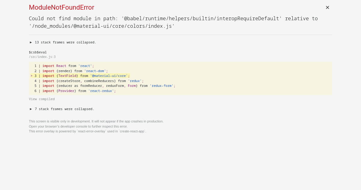 redux-form-gen - issue #23 - Codesandbox