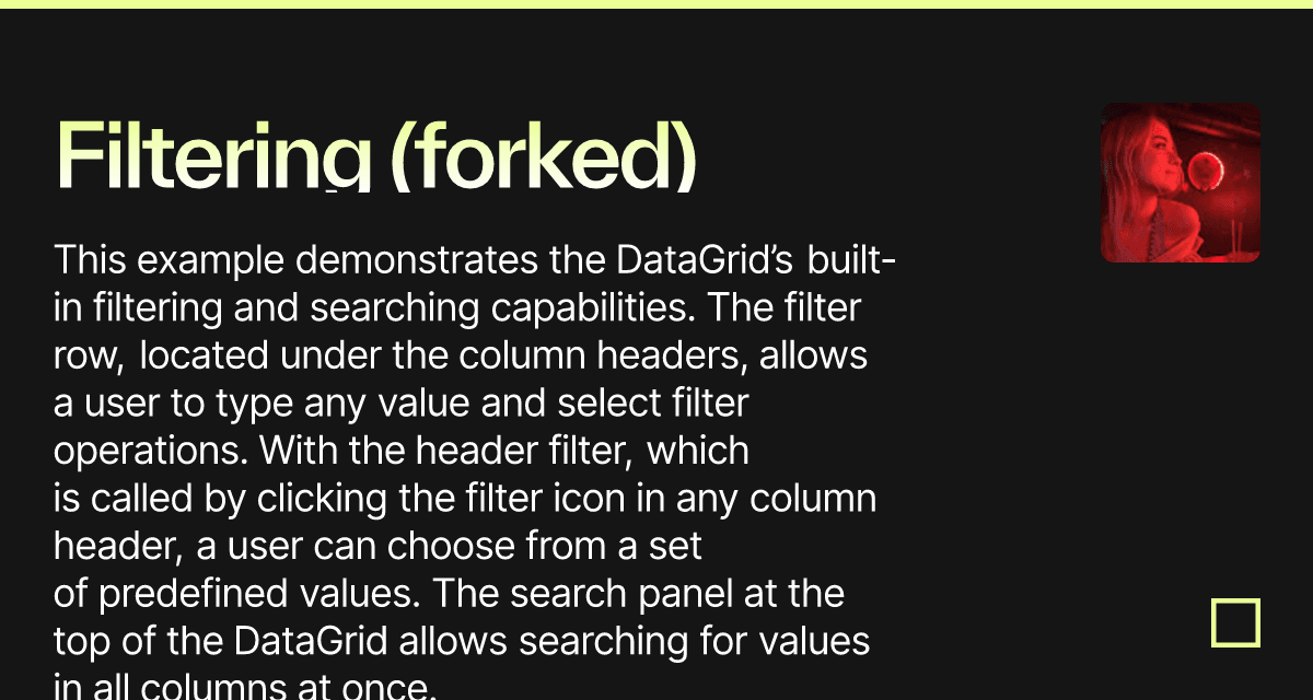 Filtering (forked) - Codesandbox