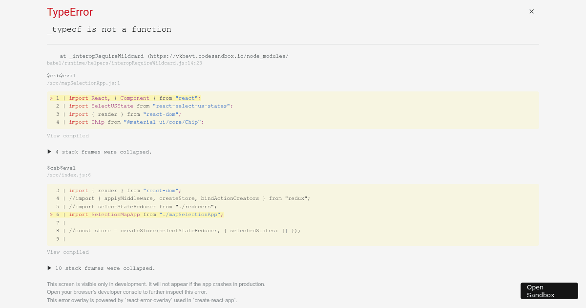 US State Selector (forked) - Codesandbox