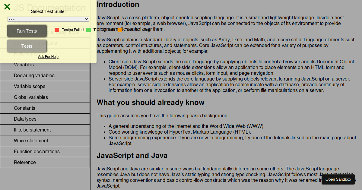 Free code camp - Build a Technical Documentation Page - Codesandbox