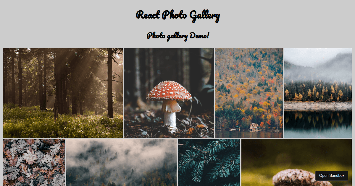 React Photo Gallery (forked) - Codesandbox
