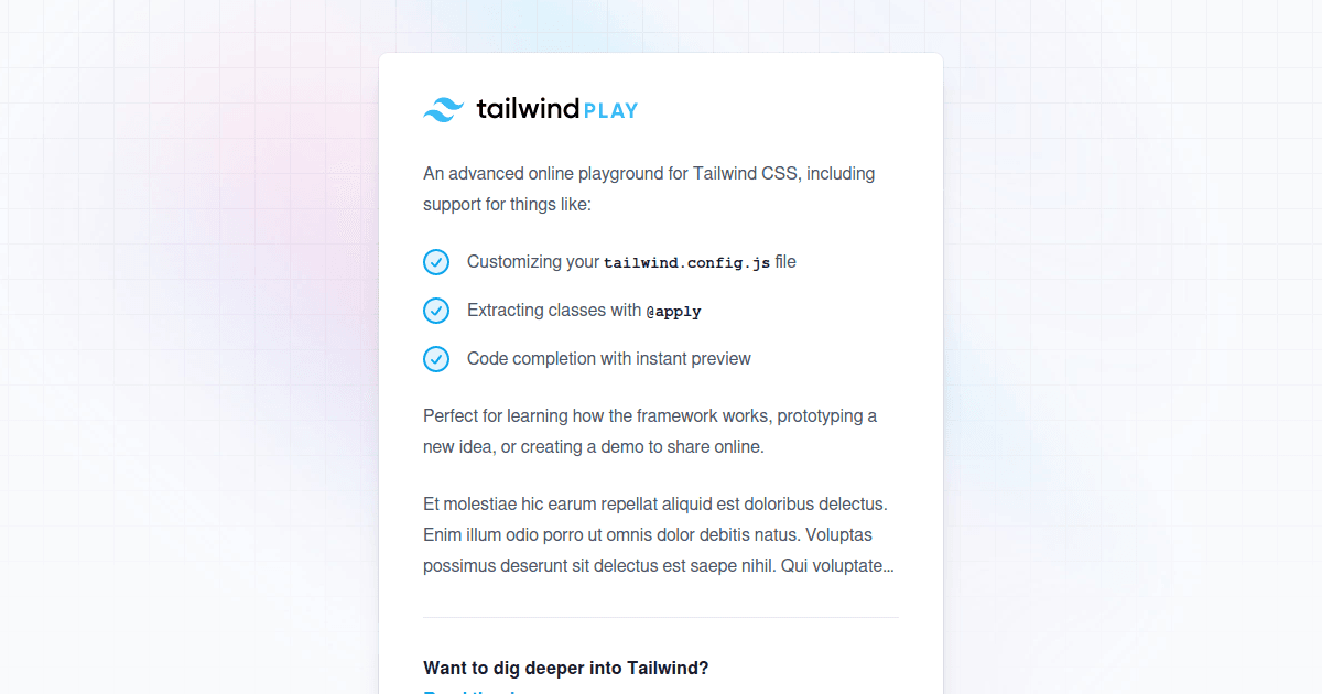 example/playground Codesandbox